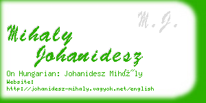 mihaly johanidesz business card